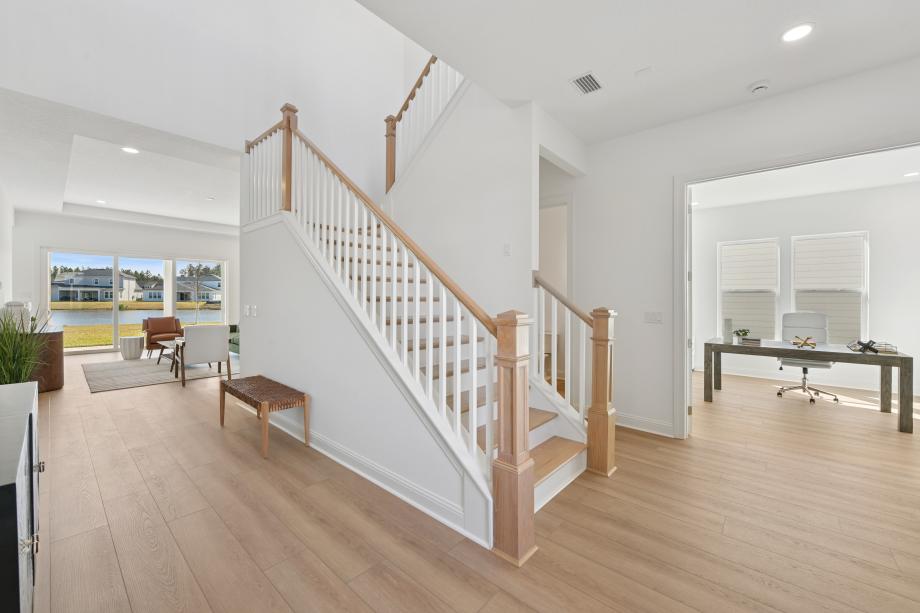 Soaring two-story foyer