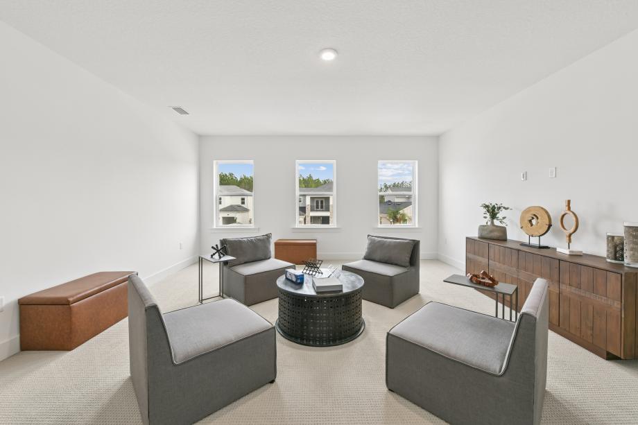 Second-floor loft ideal for secondary entertaining space