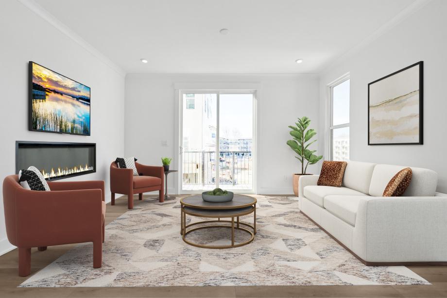 Open-concept living room perfect for hosting