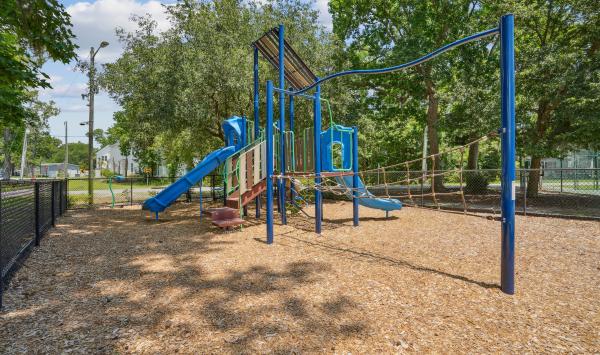 Hill Street Park playground features top-notch equipment, swings, and sandbox