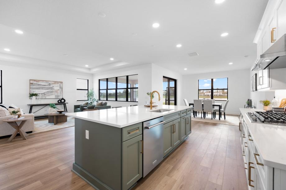 Casual dining areas offer plenty of space to host family and friends