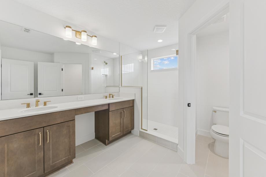 A spa-like space to reset and recharge in this primary bathroom