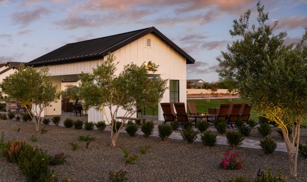 Gorgeous outdoor seating area complete with a firepit