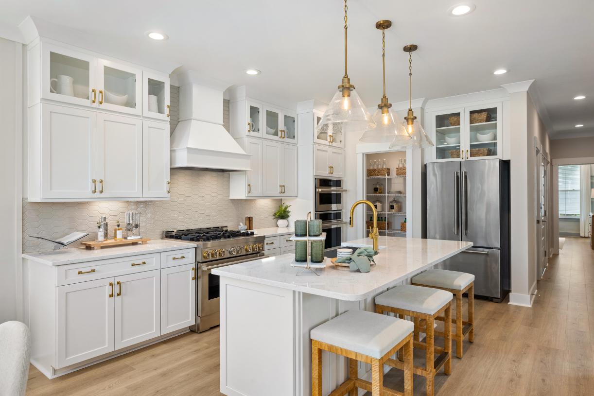 Well-appointed kitchens with walk-in pantries