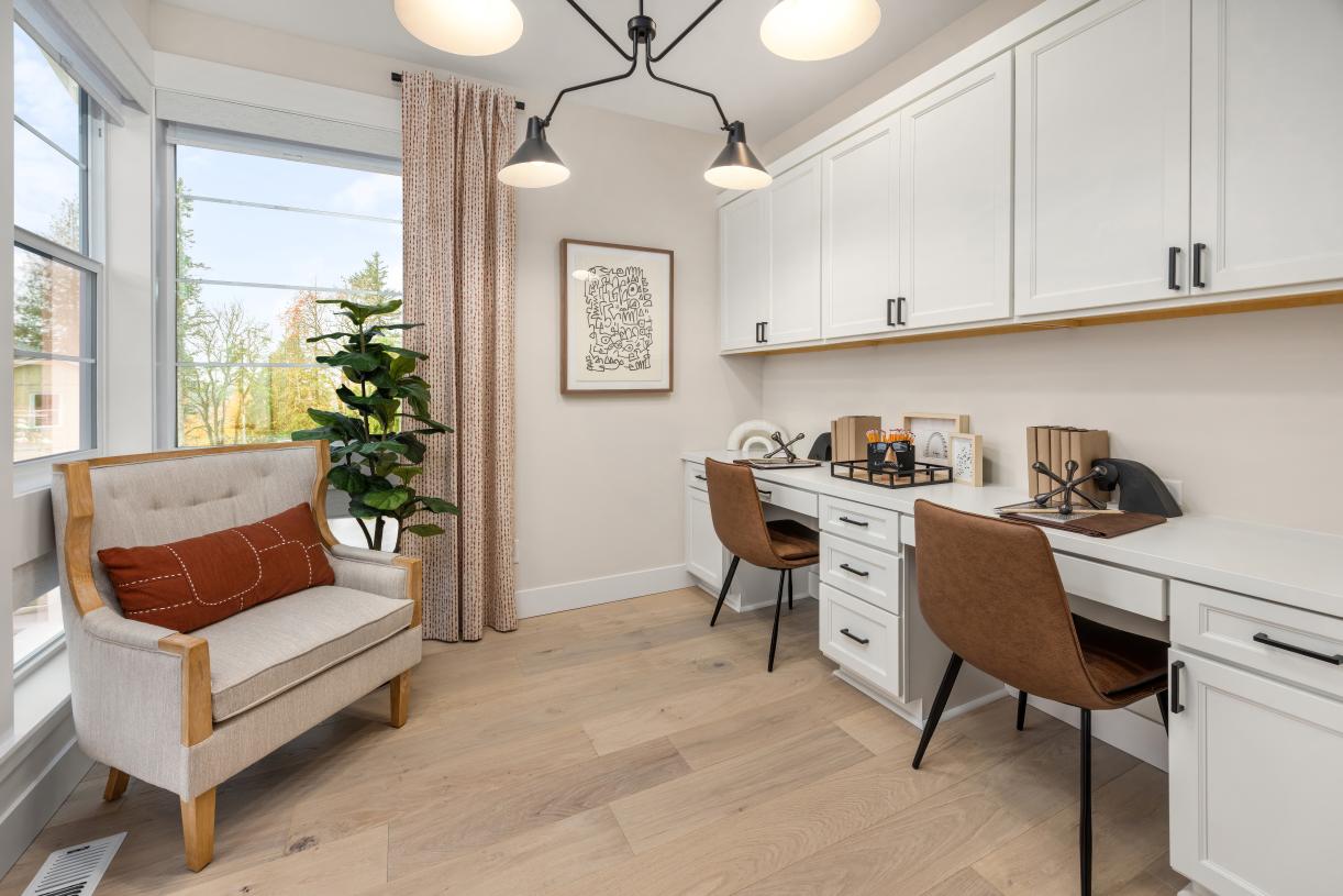 Flexible floor plans provide room for a home offices or homework room