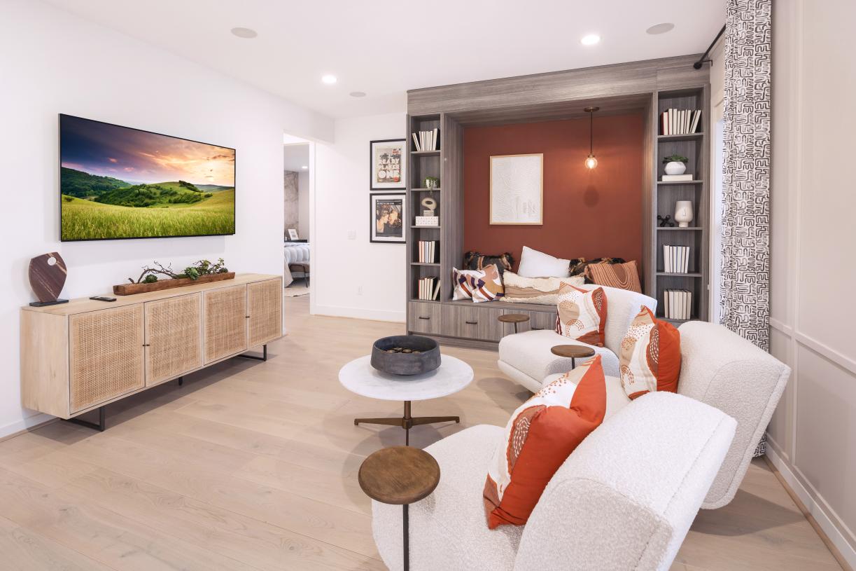 A second-floor loft provides another family gathering area