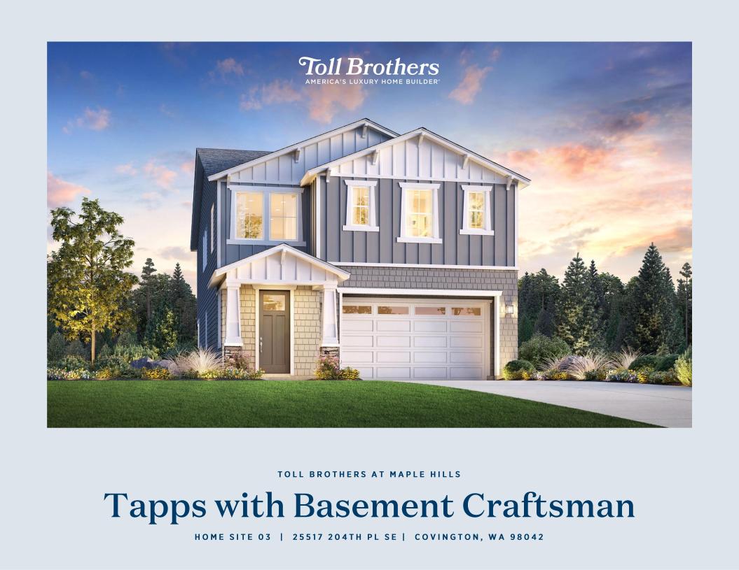 Tapps with Basement Model Home Design in Toll Brothers at Maple
