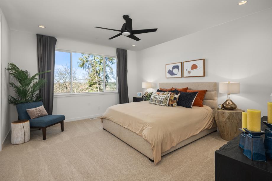 Spacious primary suite with views