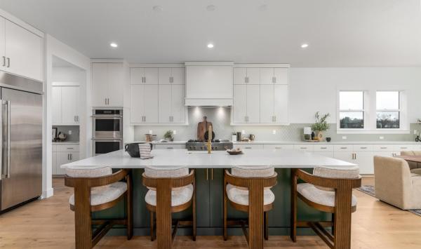 Dream kitchen with large center island and gas cooktop