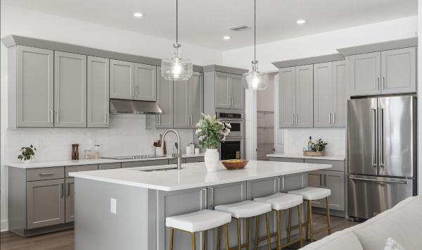 Thoughtfully designed kitchen with expansive counter space and styled finishes
