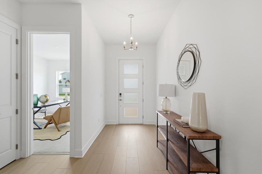 Welcoming foyers with refined design and open views