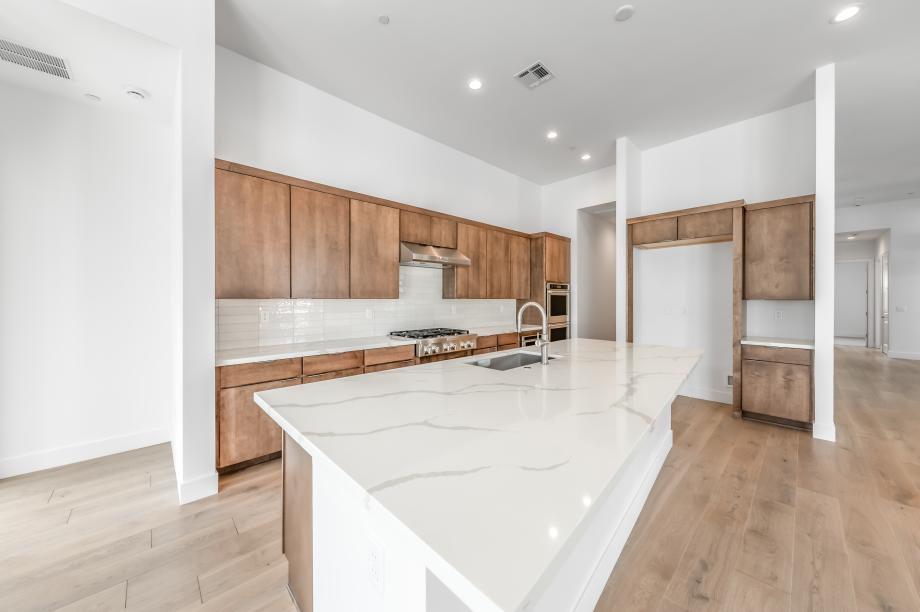 Well-equipped kitchen with beautiful cabinets and ample countertop space