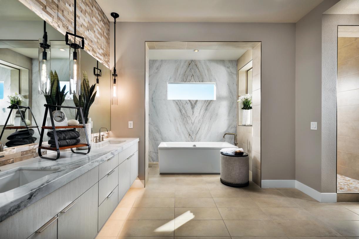 Luxurious primary bathrooms
