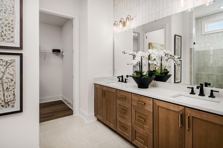 Spa-like primary bathroom with a zero-threshold shower