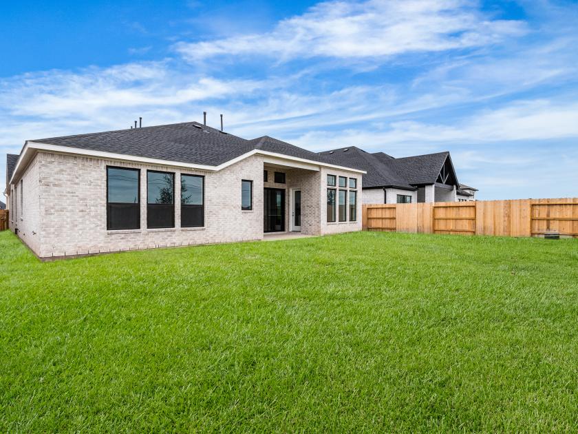 Backyard with covered patio