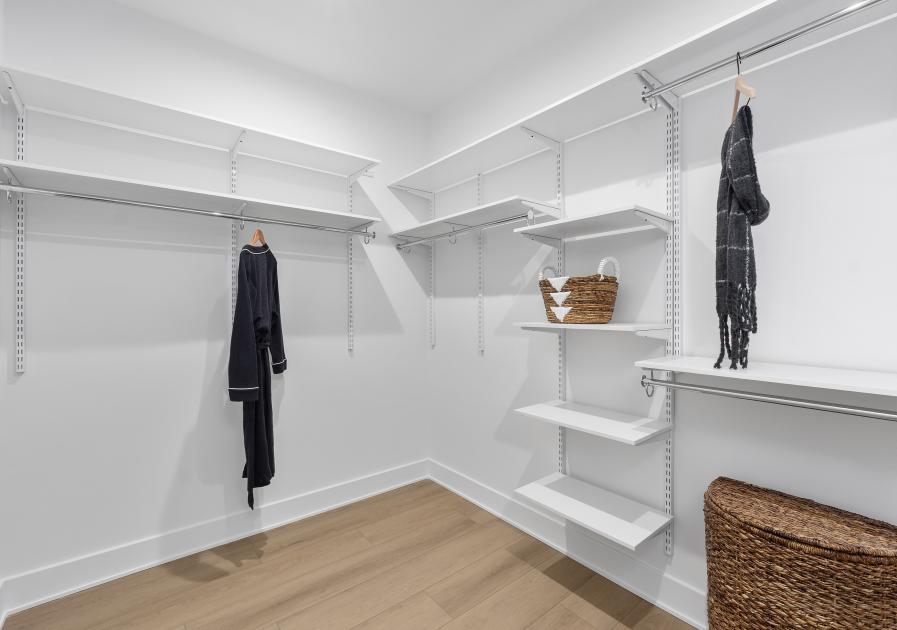 Walk-in closet with ample shelving