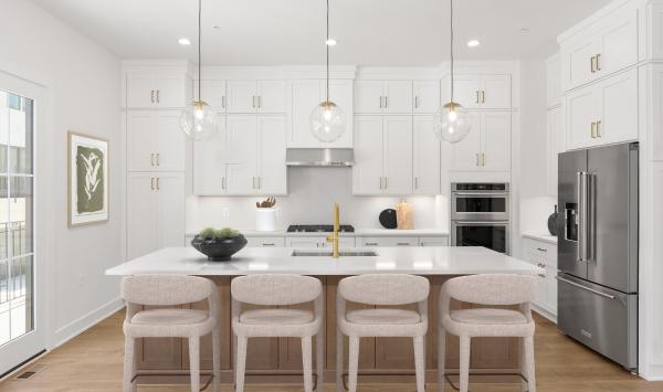 Kitchen features a large center island