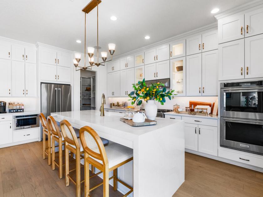 Well-equipped kitchen with beautiful cabinets and ample countertop space