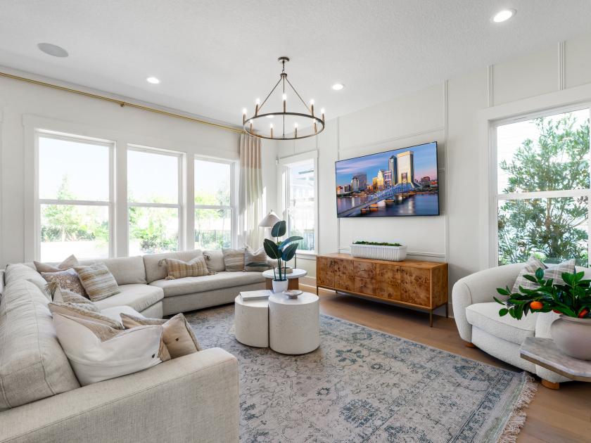 Great room with ample natural light