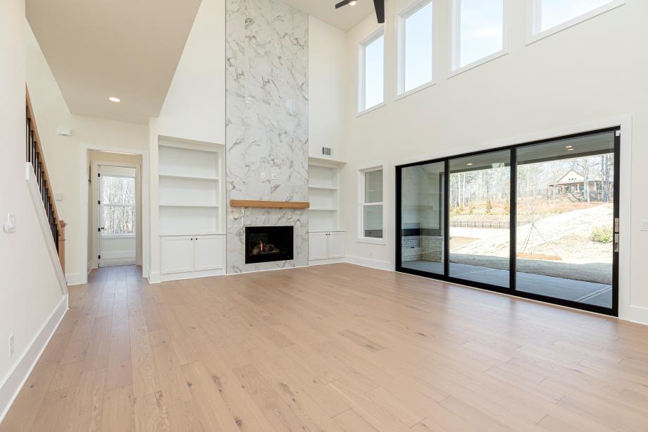 Great room transitions seamlessly to outdoor living space