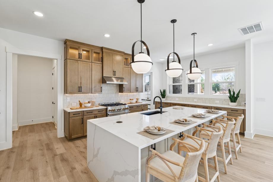 Gorgeous kitchen with waterfall island