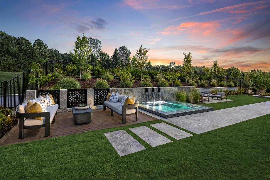 Resort-style outdoor living with a spa