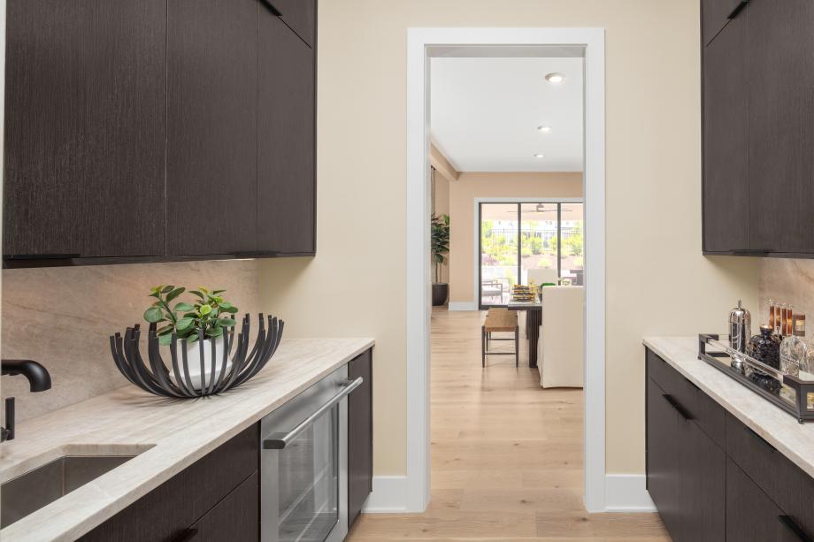 Butler’s pantry with elegant, high-end finishes