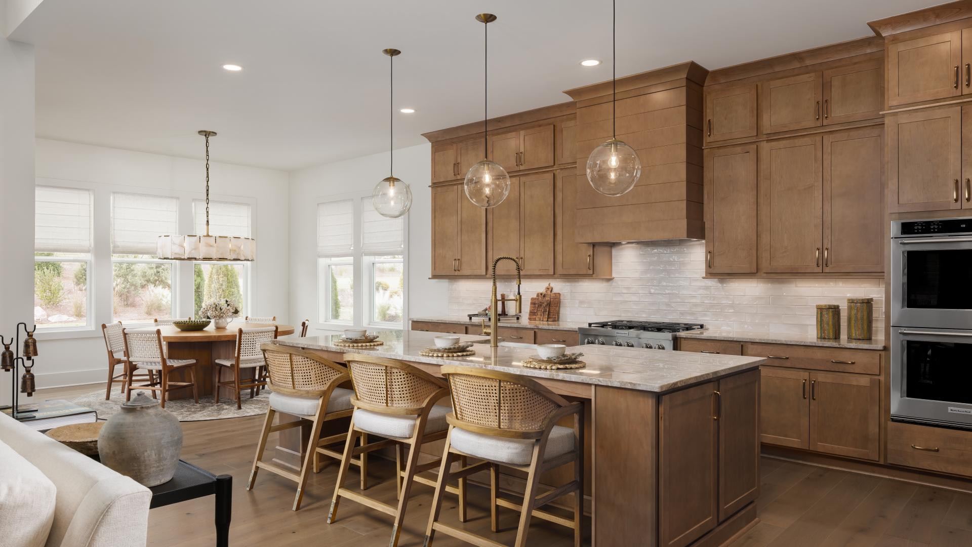 Well-appointed kitchens with large center islands