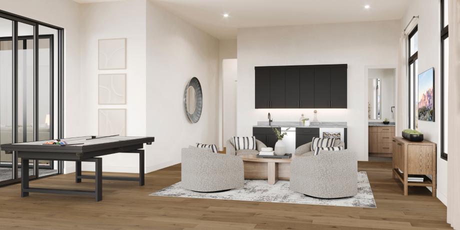 Flex space can be used as an additional living space, game room, and more