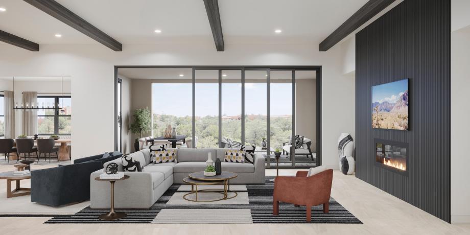 Open-concept floor plan ideal for indoor-outdoor entertaining