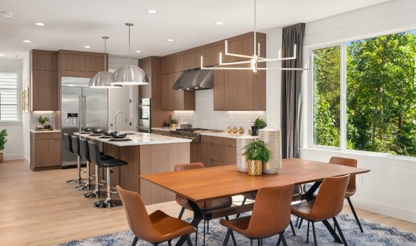 Kitchen and casual dining area