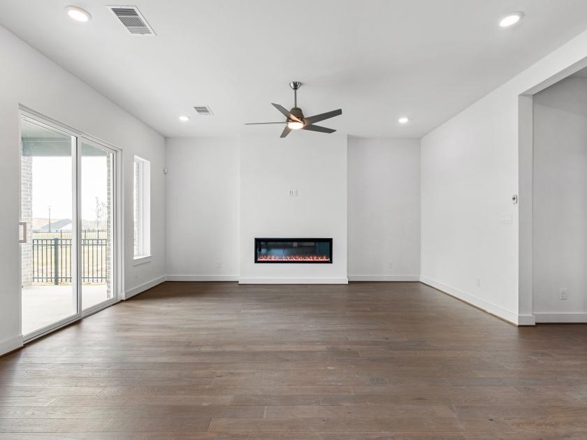 Great room with cozy electric fireplace