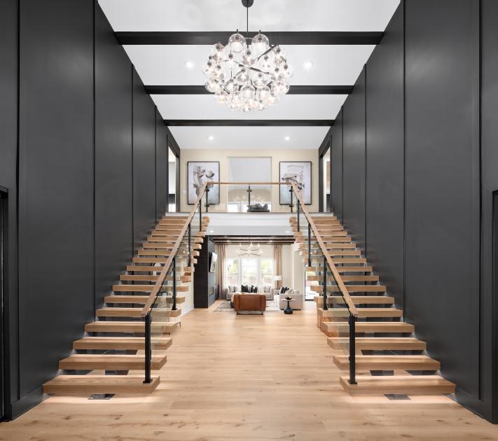 Grand foyer opens to the soaring two-story great room