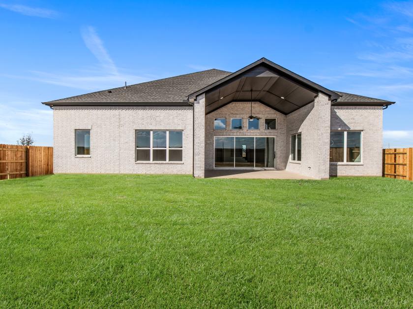Backyard with covered patio