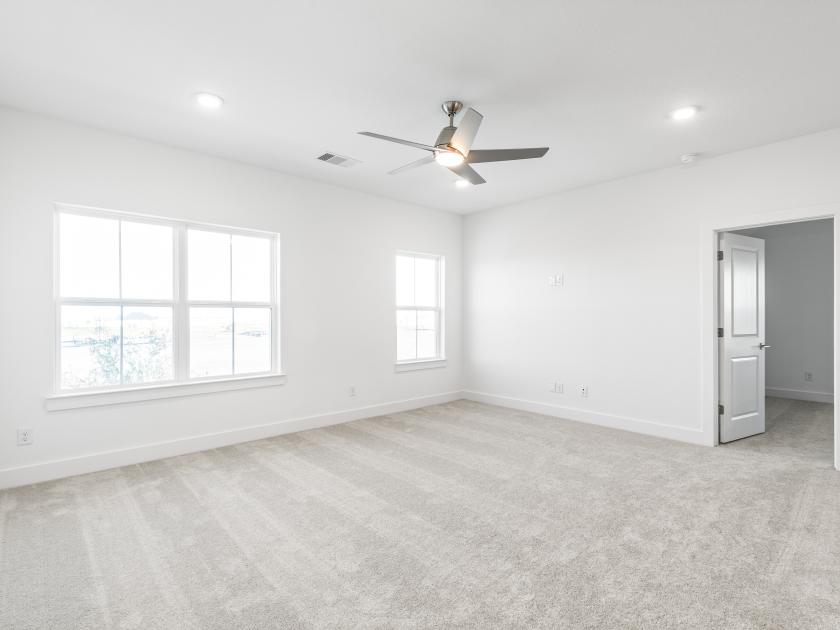 Media room with privacy doors