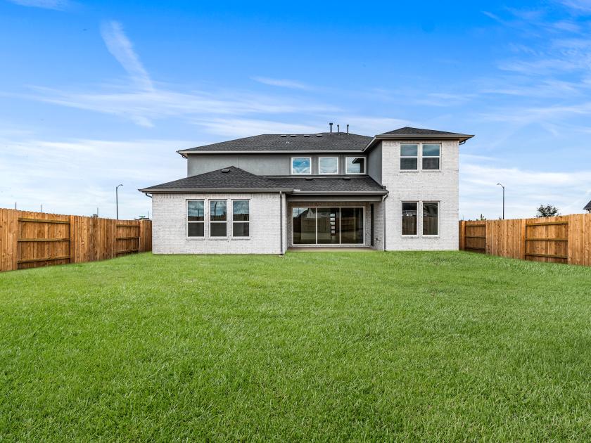 Backyard with covered patio