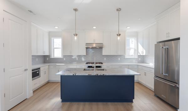 Gourmet kitchen with large central island