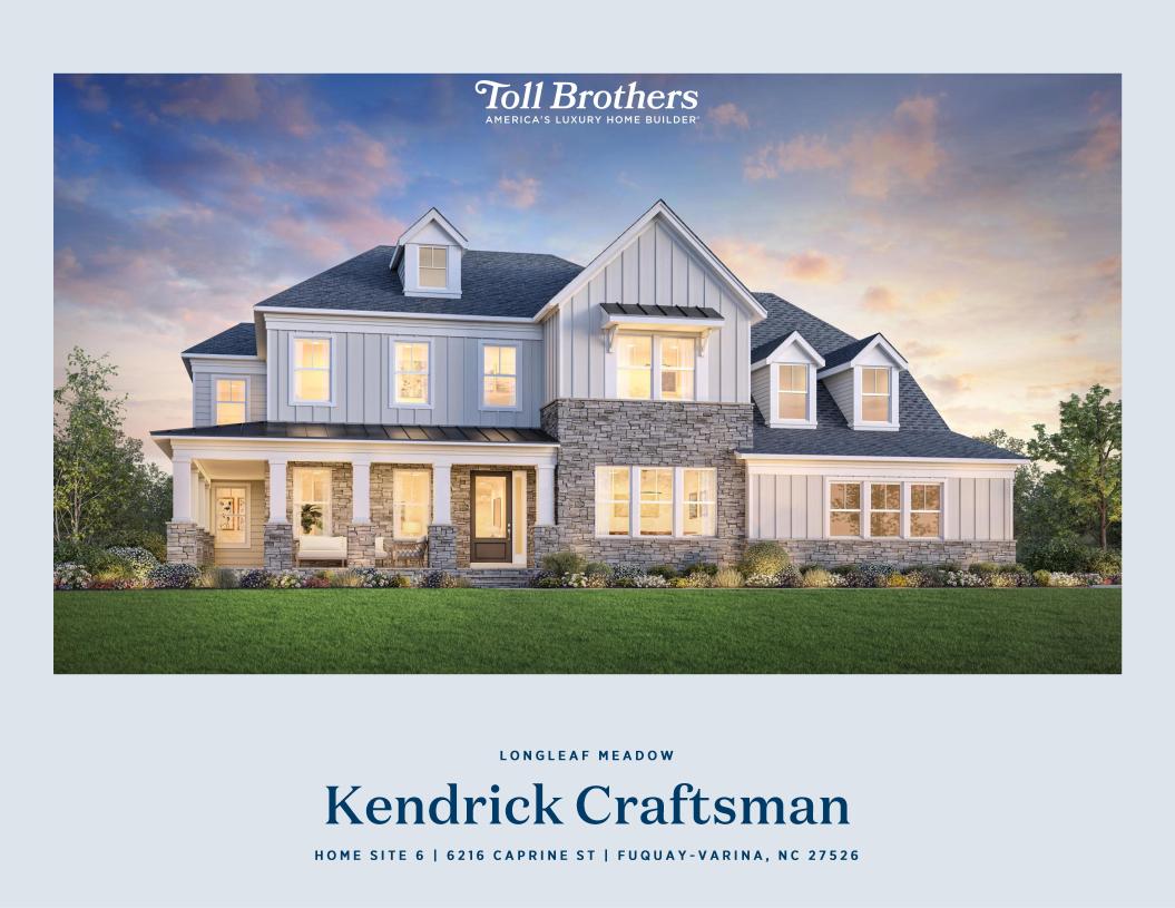 Kendrick Model Home Design in Longleaf Meadow by Toll Brothers