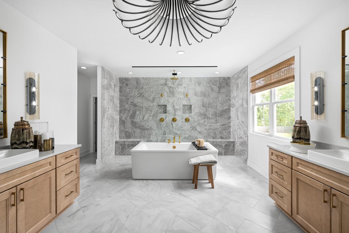 Luxurious, spa-like primary bathrooms