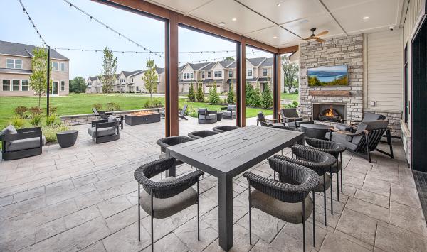 Spend the evening outdoors on the clubhouse patio with fire pit