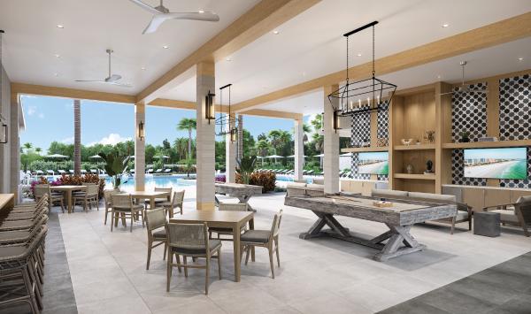 The clubhouse lanai is a great place to enjoy the big game with family and friends