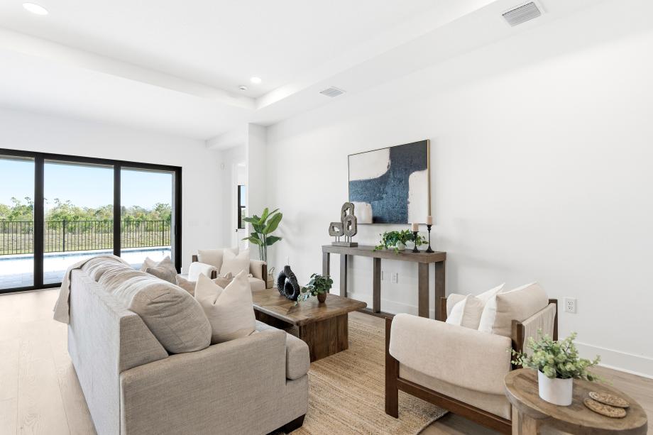 Enjoy effortless indoor/outdoor living through expansive multi-panel sliders