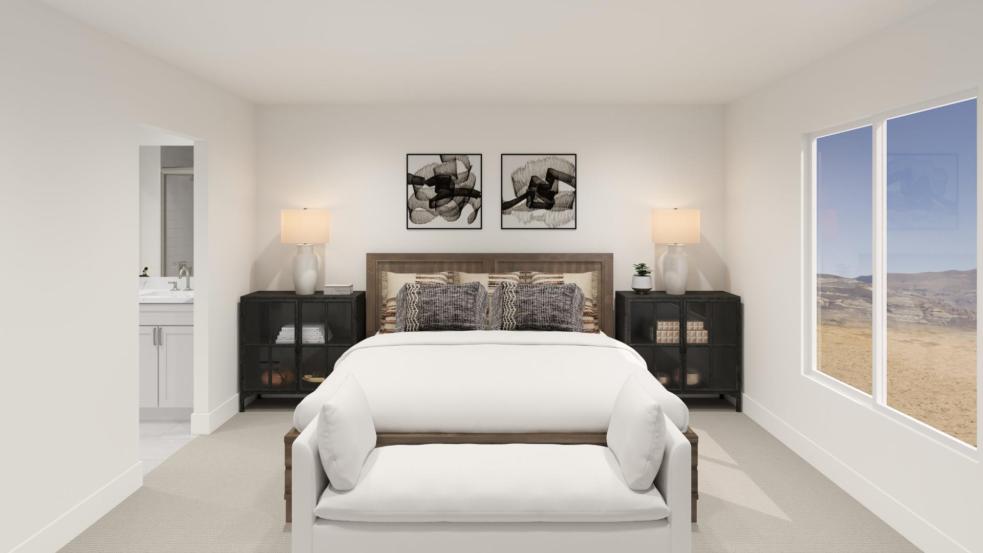 Private primary retreat with abundant natural light