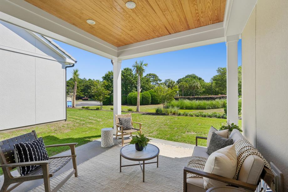 Spacious covered patio with seamless indoor-outdoor flow