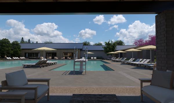 Community clubhouse and pool