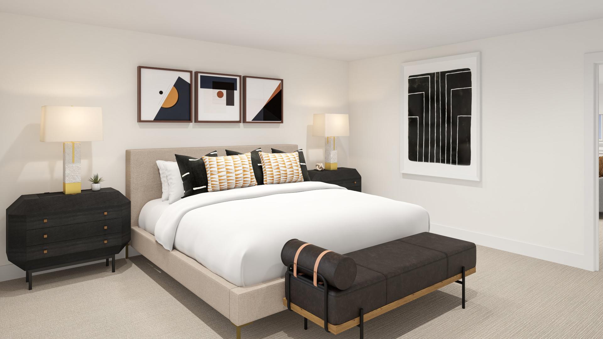 Spacious primary bedrooms with abundant natural light