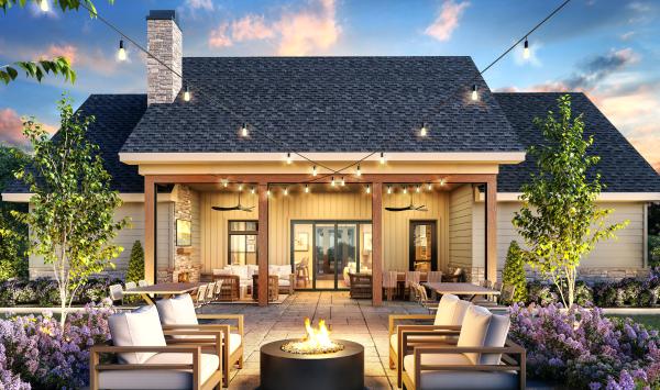 Enjoy evenings at the clubhouse under the covered patio or sitting around the fire pit