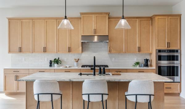 Open-concept kitchen with large island