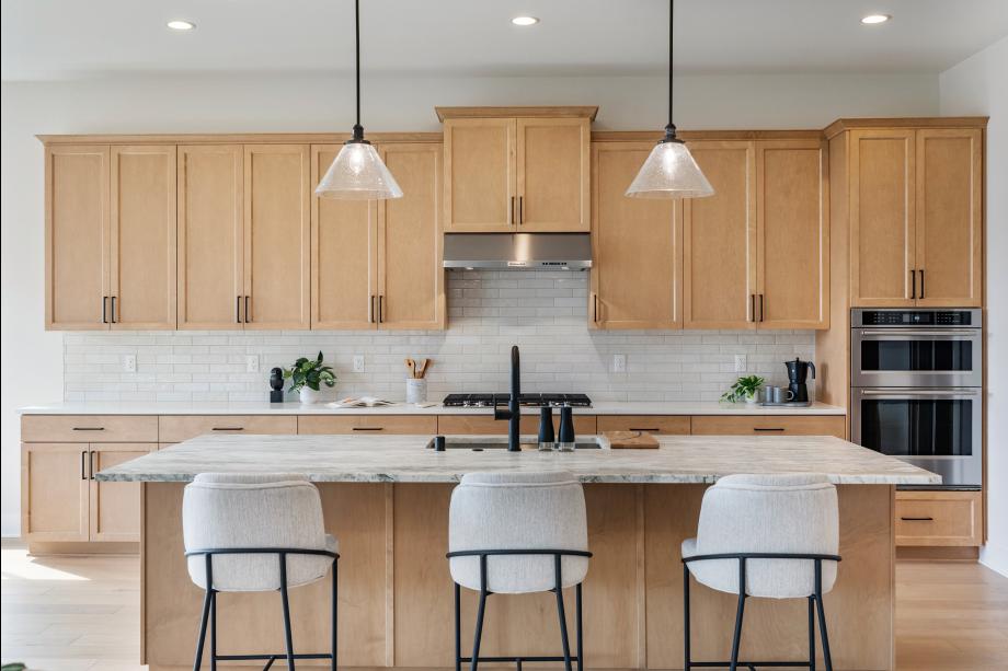 Open-concept kitchen with large island