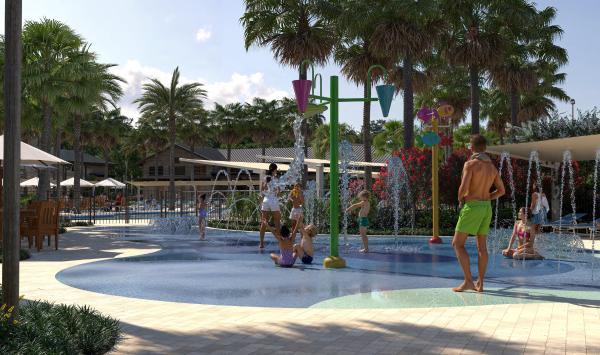 Playful splash pad designed for endless family fun under the Florida sun
